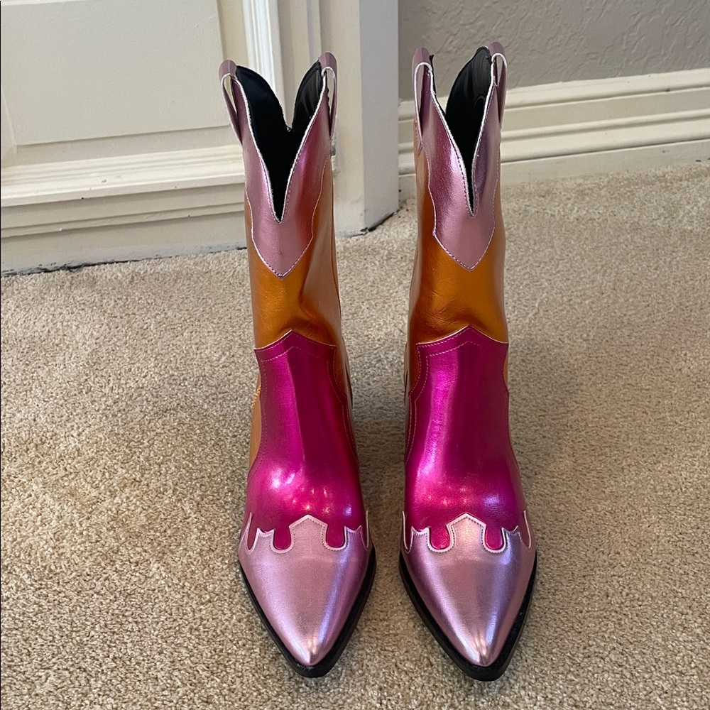 NEW Versona pink and orange boots, Berness size 7.5 - Picture 2 of 7
